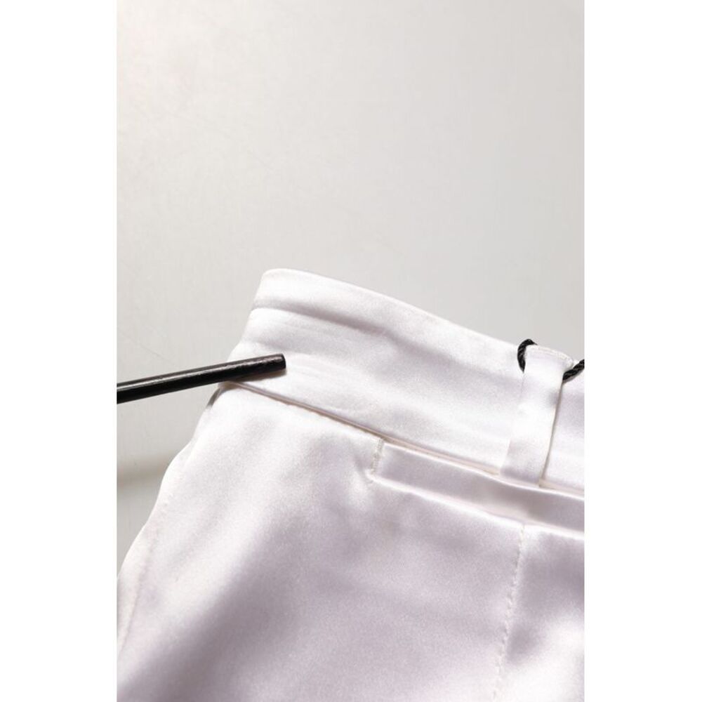 Dolce & Gabbana White Satin High Rise Women Hot Pants Women's Shorts